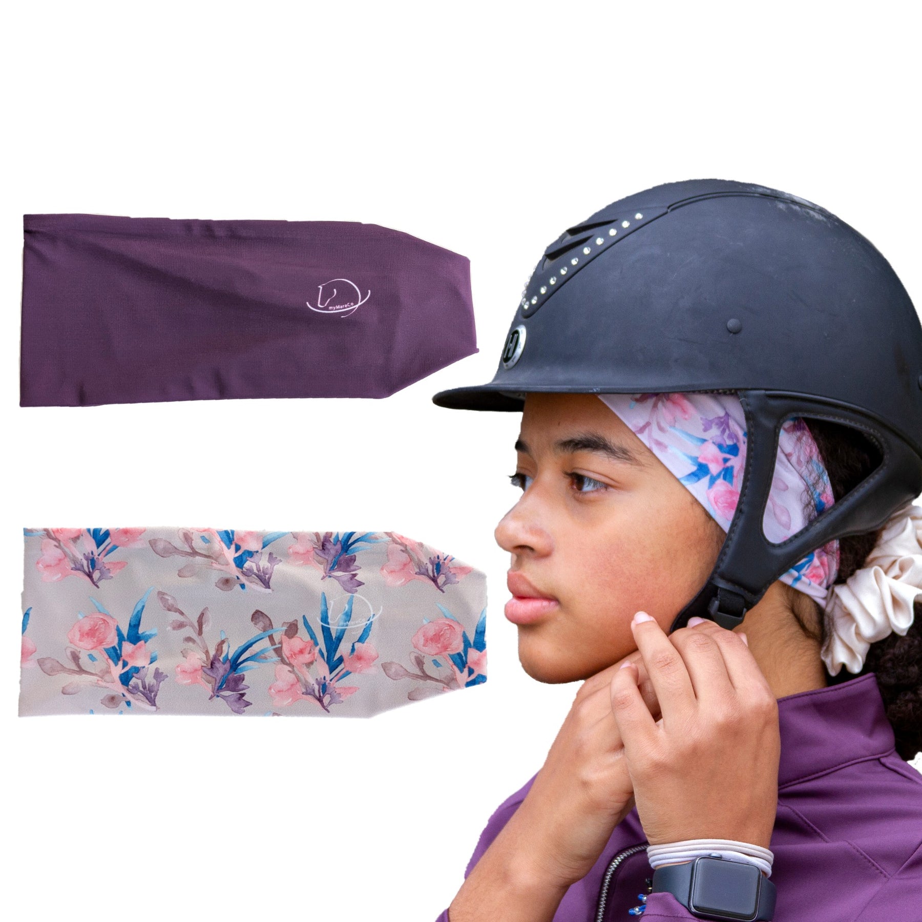 Under-Helmet Headband for Equestrians – Magenta Bloom Under-Helmet Headband for Equestrians – Magenta Bloom