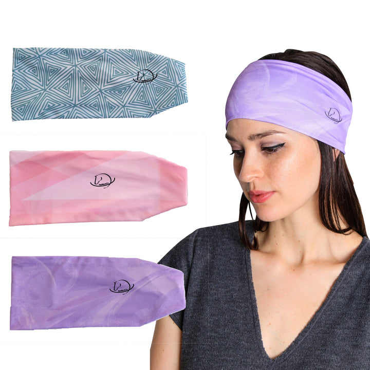 Equestrian Headbands |  3 Pack Green, Pink & Lavender